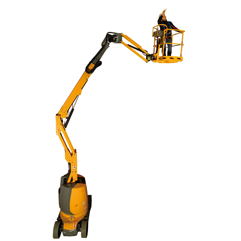piattaforma aerea semovente articolata elettrica haulotte HA12CJ+ con operatore